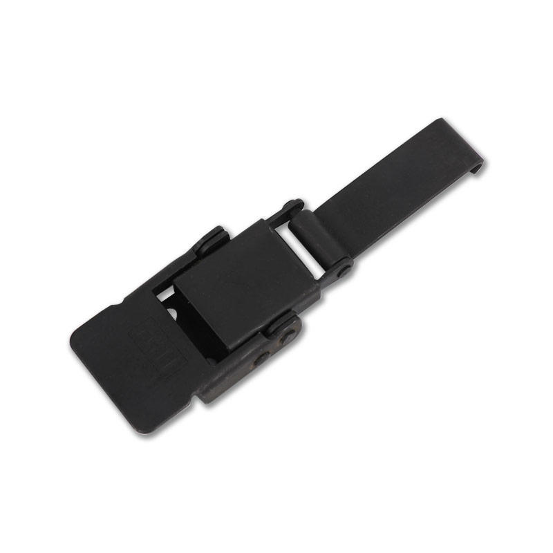 XT-HC83314-2-L Square lock, all black flathead handle, long piece hook, flat form body 304 stainless steel/iron latch