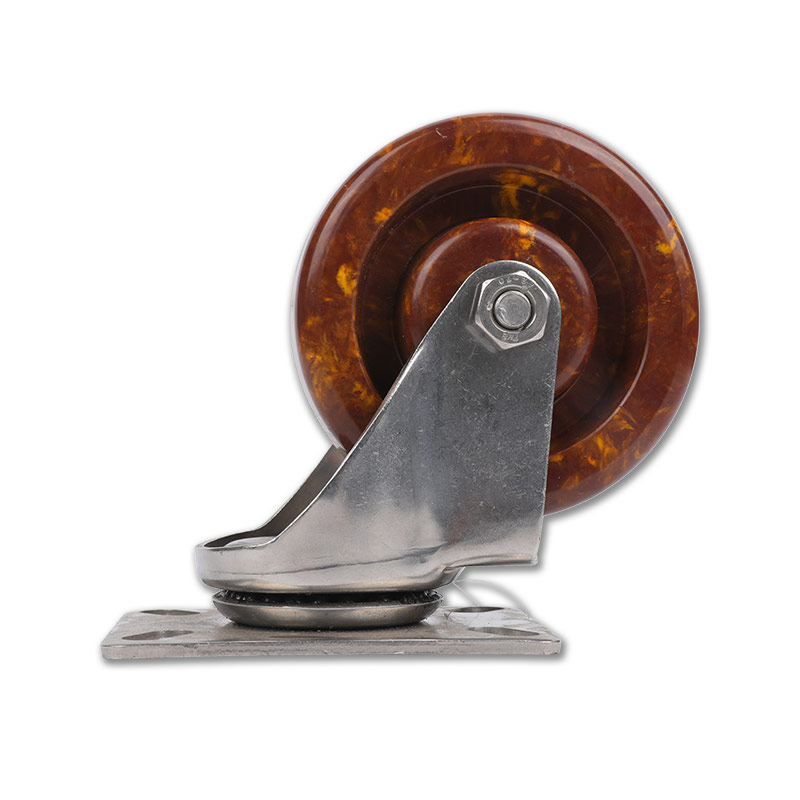XTCW-HT4-Z High temperature caster wheel, brown 4-inch heavy duty wide swivel castor small square base