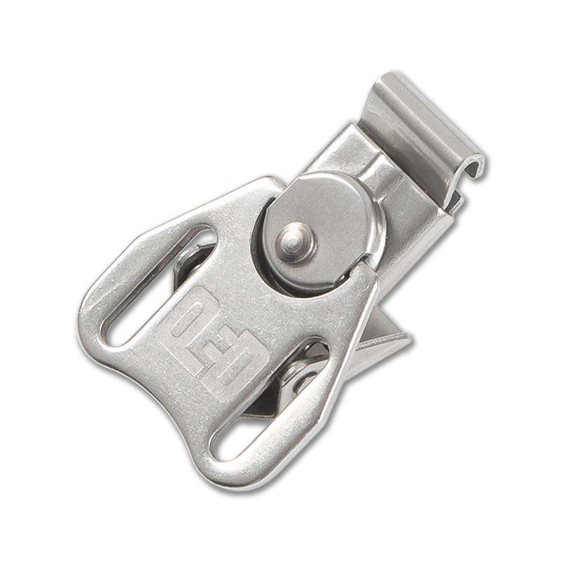 XT-BLC622-80 Butterfly buckle, stainless steel natural color latch, built-in spring in base, two long holes handle for insulation box, machinery