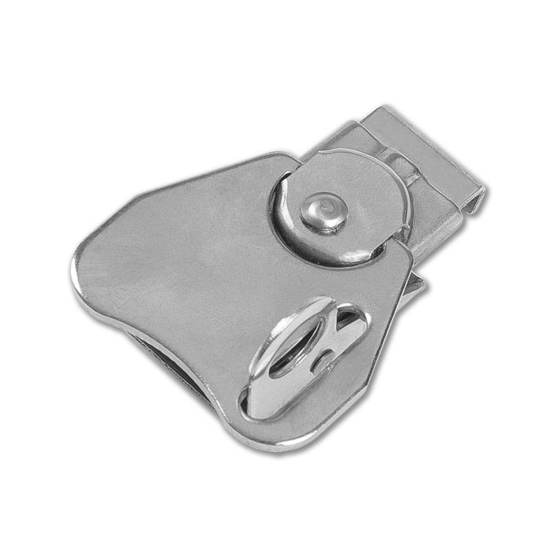XT-K2 Butterfly buckle, stainless steel natural color latch, keyhole in base, one long holes handle for insulation box, machinery